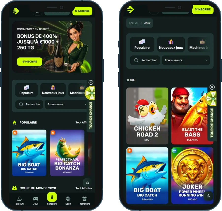 BetNjet mobile et interface